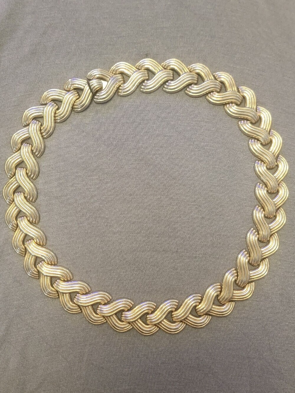1948 Crown Trifari Goldenbraid Necklace Alfred Philippe Pat Pend Vintage
